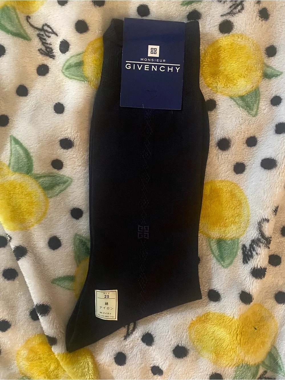 Givenchy Black Mens Dress Socks with Subtle Logo